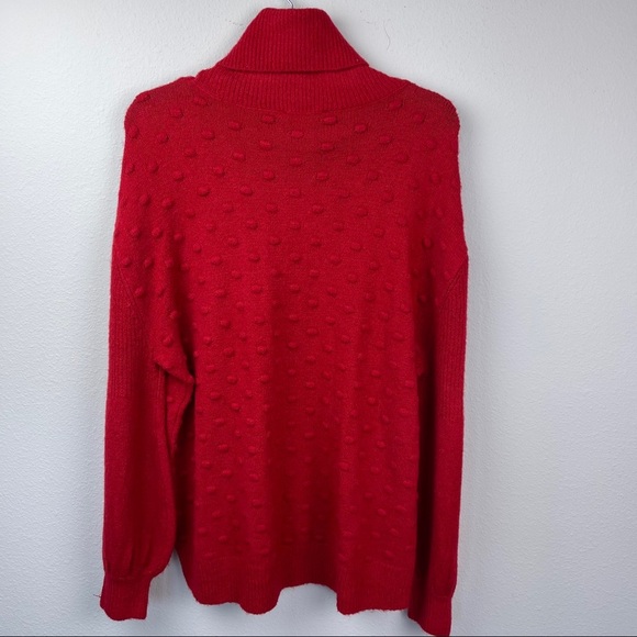 NWOT Gibson Latimer Red Popcorn polka Dot Sweater - Picture 8 of 16